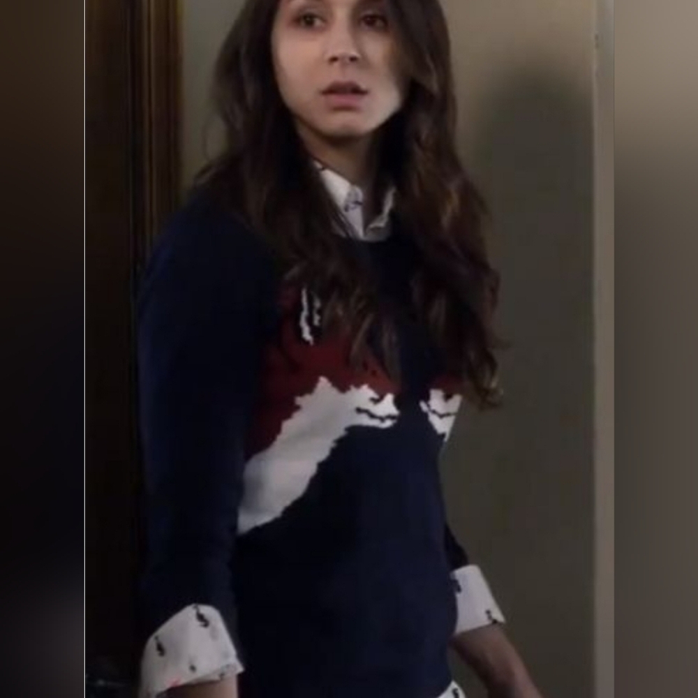 Ann Taylor Fox Intarsia Sweater 🦊 | Navy Knit | Size Medium - Picture 2 of 8